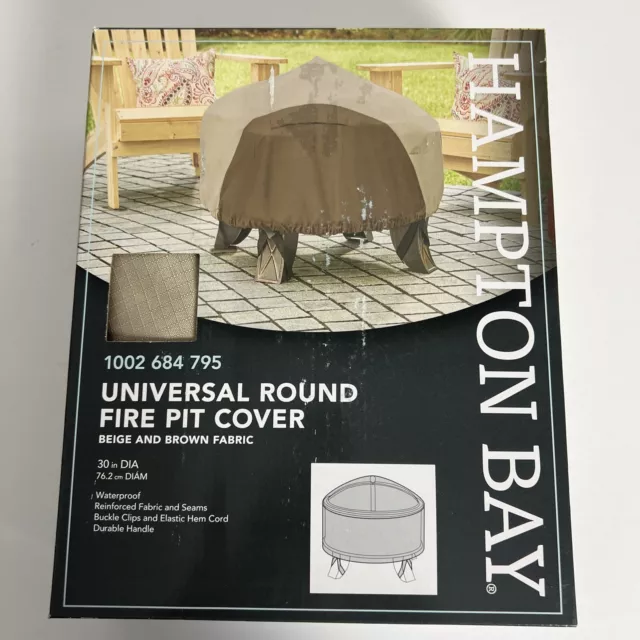 Hampton Bay Outdoor Fire Pit Cover Universal Round  30" Diameter Waterproof G7