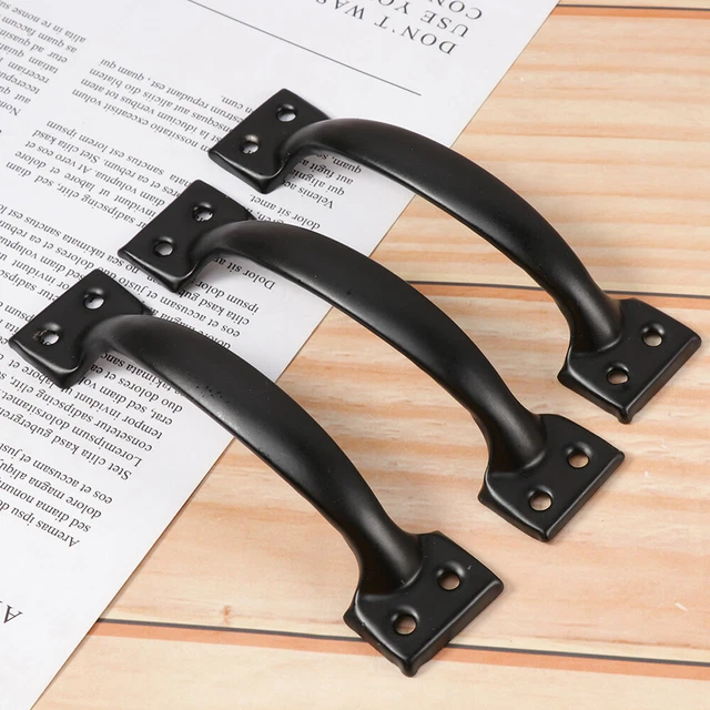 12 Pcs Rustic Door Handles Matte Black Knobs Black Pulls Cabinets The Fence