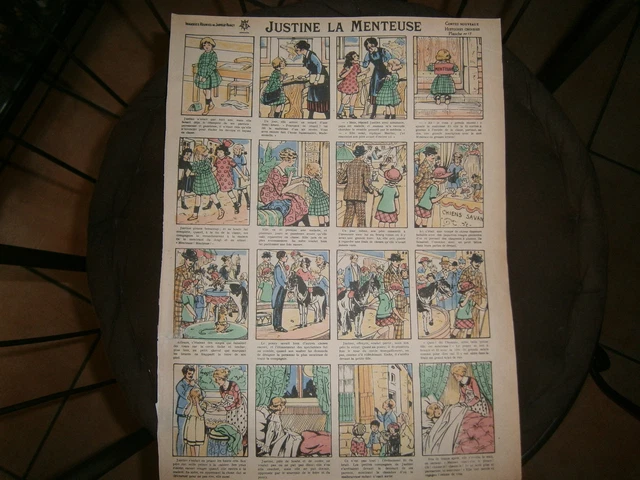 ANCIENNE PLANCHE JUSTINE La Menteuse N 17 Jarville Nancy 1890/1900 EUR