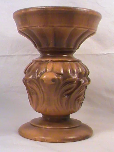 Haeger 3086 Column Pedestal Candle Holder Burnished Orange Color 6.75" Tall