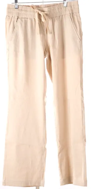 Ann Taylor Pants Women's XS Wide Leg Khaki Linen Blend Pull On Stretch Waist