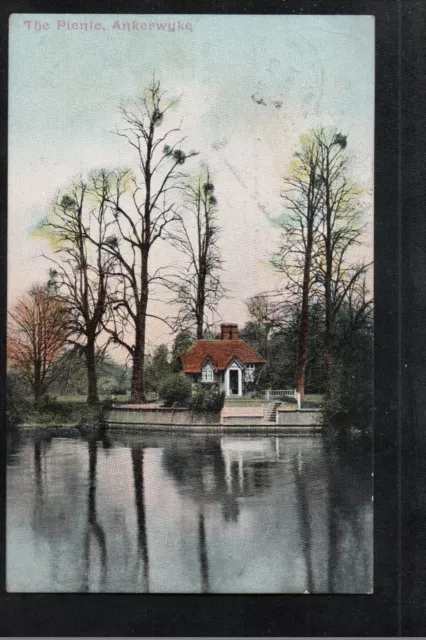 The Picnic Ankerwyke Postcard 1906 Postcard To Stainton Stockton Tees ~ Yarm PMK