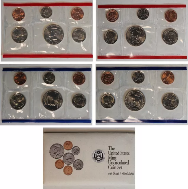 1992 Mint Set Original Envelope 10 Brilliant Uncirculated US Coins BU