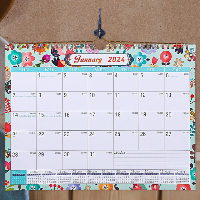 2024 CALENDAR HANGING 2023 2024 Daily Use Double Line Dating EUR 12 07