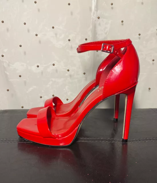 Nine West Red Platform High Heel Stiletto Sandal Womens size 7 1/2