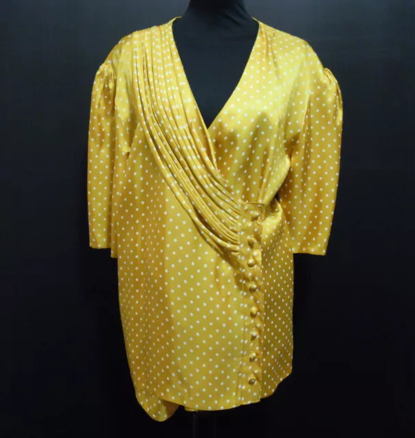 CULT VINTAGE '80 Camicia Donna Pois Rayon Woman Shirt Sz.XL