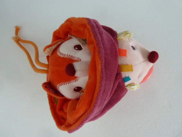 *. Doudou D'activite Reversible Lilliputiens Herisson Renard Rouge Orange Neuf*