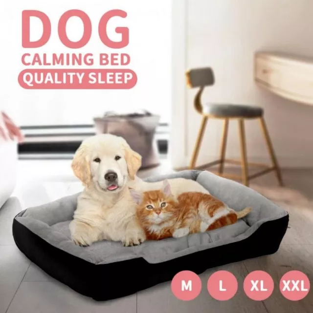 New Pet Bed Dog Cat Calming Bed Sleeping Comfy Cave Washable Mat Extra Large