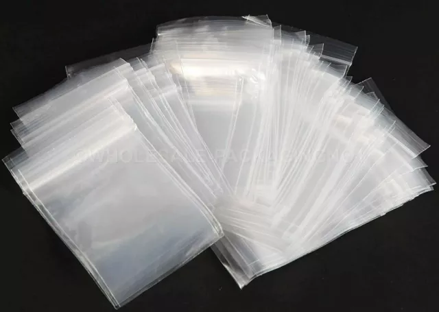 Grip Seal Bags Self Resealable Clear Polythene Poly Plastic Zip Lock Baggies 3