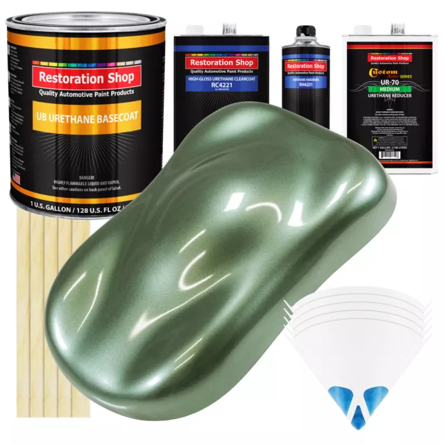 Fern Green Metallic Gallon URETHANE BASECOAT CLEARCOAT Car Auto Paint Kit