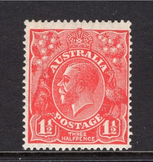 Australia Predecimal Kgv 11/2 Pence Red S/M W/M  Perf 14 Very Fine Mint..,..1/60