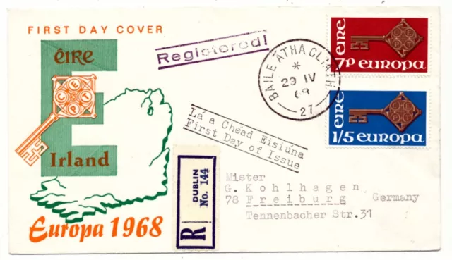 Irlanda 1968 FDC Europa CEPT Michel No 202-03