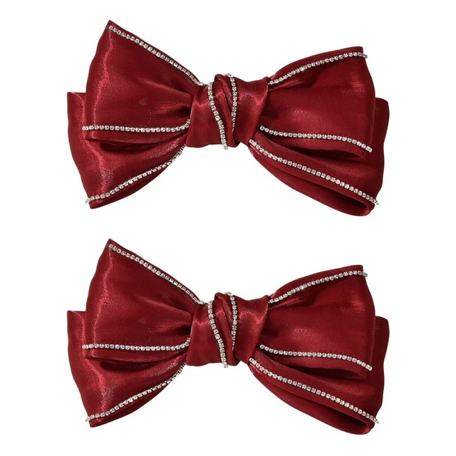 2x Party Alligator Clip Grosgrain Bögen Hochzeit Band Bogen Seide Haar Bogen