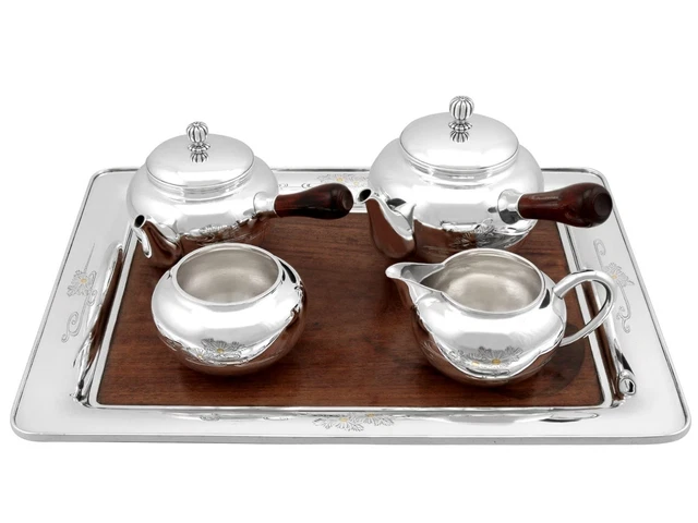 Cucchiaini da dessert vintage in argento, 1948, set di 14 in vendita su