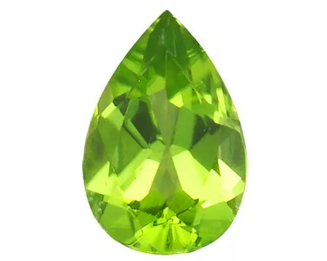 Peridoto natural corte pera pippin increíble color verde profundo 8 mm x 5 mm