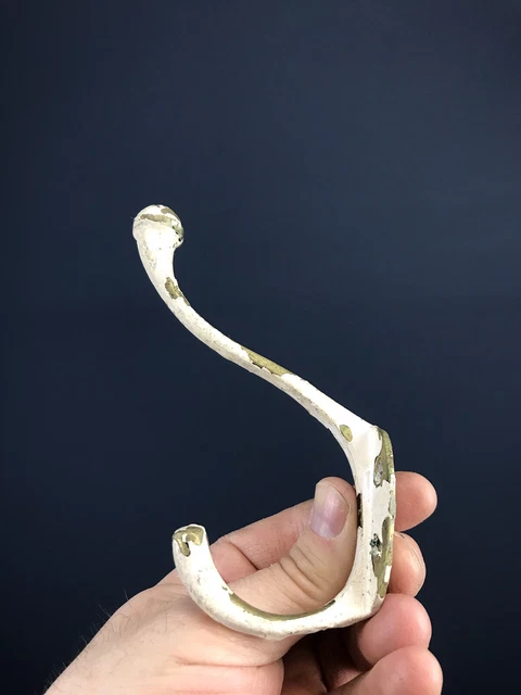 Reclaimed Original Antique Vintage Solid Brass Coat Hat Hook