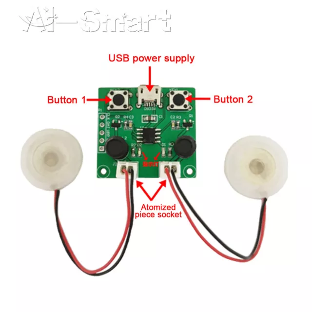 Mini umidificatore nebbia 5 V 2 W USB singola/doppia via modulo circuito driver NUOVO