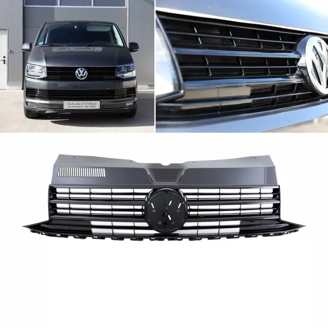 Kühlergrill Schwarz Glanz für Emblem für VW T6 Multivan Transporter 2015-2019