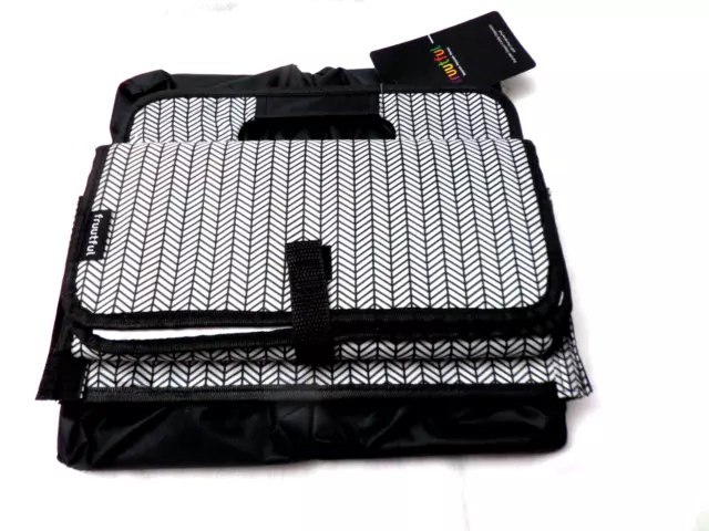 New Fruutful Portable Black & White Diaper Caddy Organizer With Changing Pad -