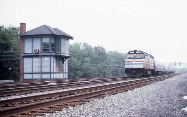 Conrail-PC-PRR Port Tower at Newport,PA Orig Kodachrome Slide H3