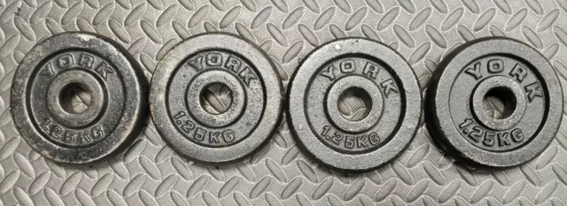 4 x 1.25kg YORK 1" inch Cast iron weight plates