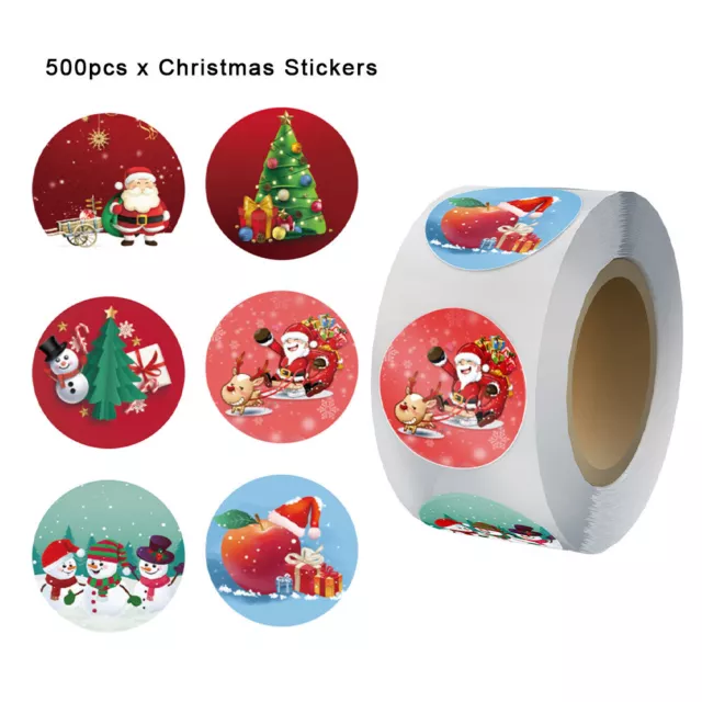 SelfLabels Round Santa Claus Christmas Sticker For Envelopes