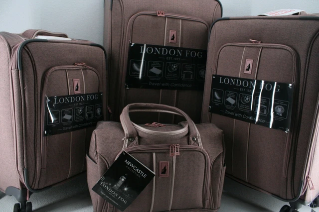 LONDON FOG Rose Charcoal Newcastle Softside Expandable Spinner Luggage 4 Set