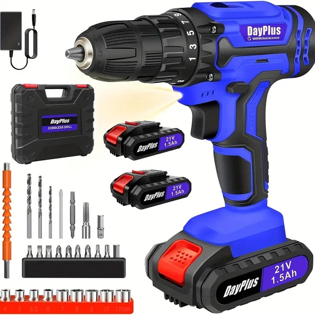 Perceuse Visseuse Sans Fil 21V, Visseuse Devisseuse Avec 2 Batteries 30nm Percussion 251 Reglages De Couple 2 Vitesses Led Pour Le Bricolage 85424382 Perceuse Visseuse Sans Fil 21V, Visseuse Devisseuse Avec 2 Batteries 30nm Percussion 251 Reglages De Couple 2 Vitesses Led Pour Le Bricolage 85424382
