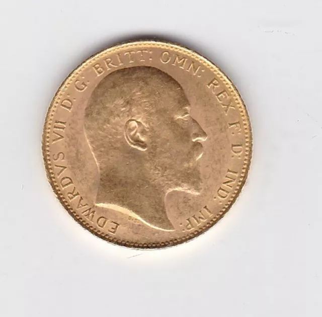 1909 M Edward Vii Gold Sovereign Coin In Extremely Fine Condition.