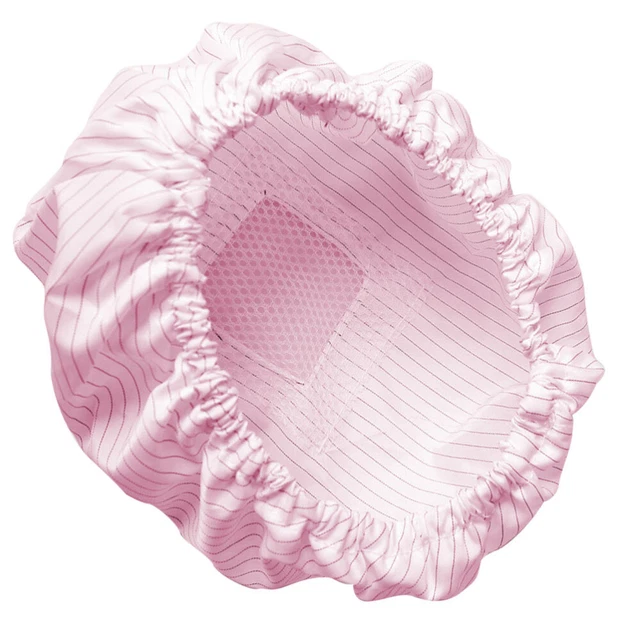 5 pz cappello antistatico a righe rosa chiaro doccia elastico traspirante funzionante