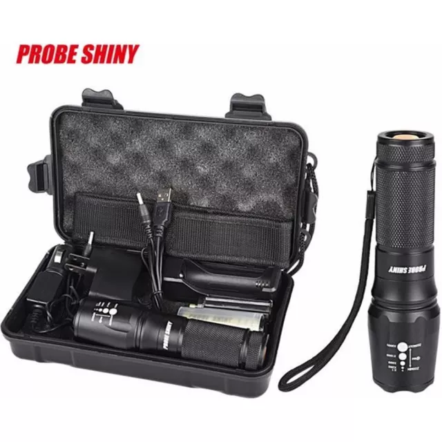 G700 X800 LED Zoom militaire Niveau tactique lampe torche + batteries +  chargeur + boite