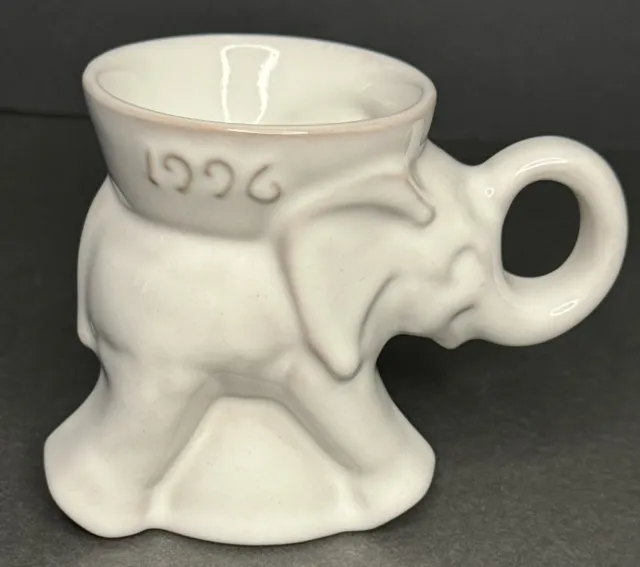 Vintage Frankoma Pottery White Republican Political Mug GOP Elephant 1996