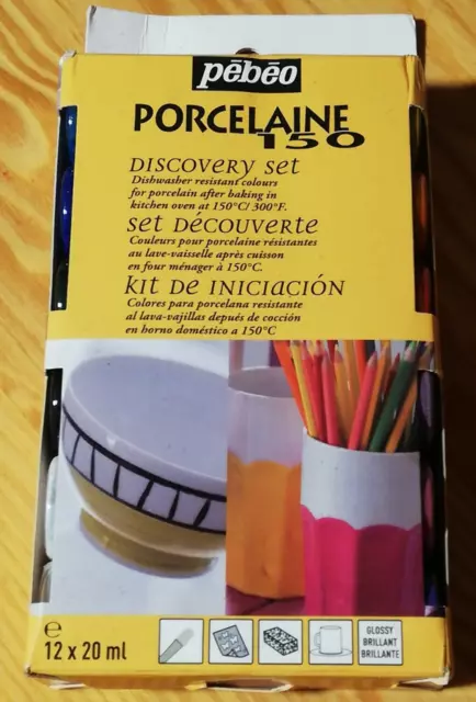 Pebeo Porcelaine 150 Ceramic Paint Discovery Set of 12 X 20ml,unused in box!