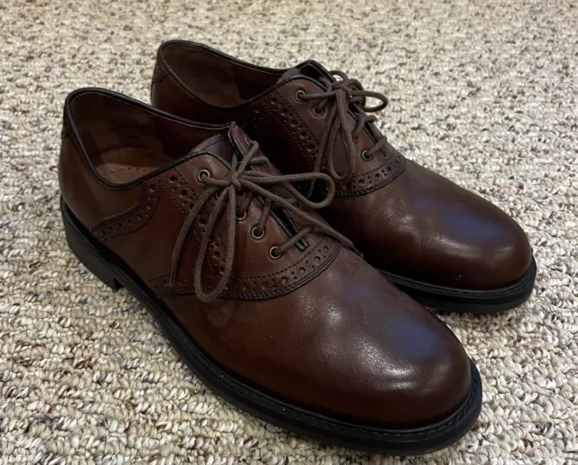 JOHNSTON & MURPHY Dress Shoes Brown Leather Oxford Brogue 20-1258, Size ...