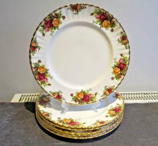 Six Royal Albert Old Country Roses 10.5" Dinner Plates 1St Quality Exc. Cond.