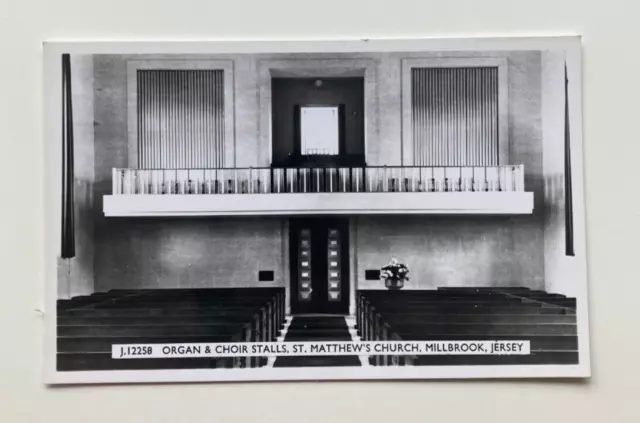 RPPC Organ & Choir Stalls St Matthew's Church Millbrook Jersey J. 12258