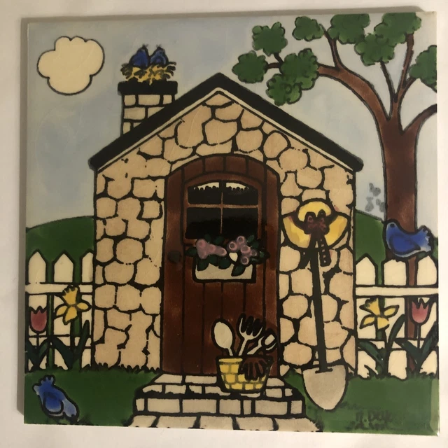 H&R Johnson Tile Trivet Garden House Nancy DeYoung 99 Made in England Decorative