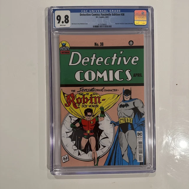 Detective Comics: Facsimile Edition #38 CGC 9.8 Batman 1st appearance of Robin