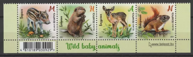 Belarus 2021 Fauna Animals 4 MNH stamps