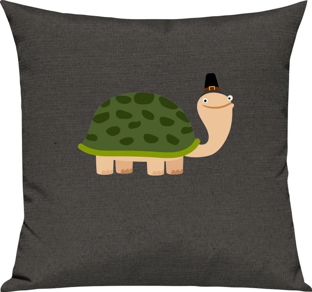 KINDER KISSEN, LUSTIGE Tiere Schildkröte, Kuschel Deko Spruch Sprüche