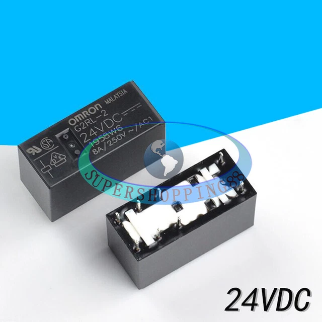 2 Stück HB2E-DC24V 24V 8-Pin Relais – Arbeitskontakt, Hutschienenmontage, 10A, 24V DC, Für Automatisierungstechnik