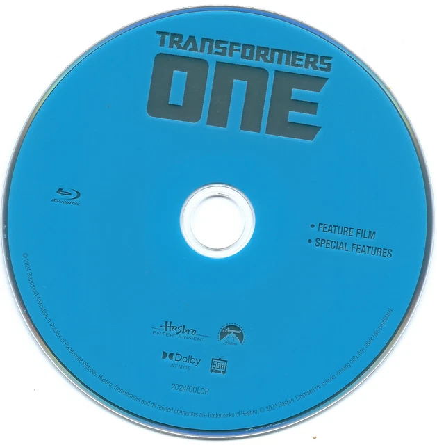 TRANSFORMERS ONE (BLURAY, 2024) Just the Blu-ray Disc Only, FREE ...