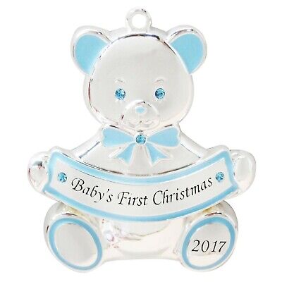 2017 Bambino 1st Natale Ragazzo Ornamento Harvey Lewis con Swarovski Strass Blu