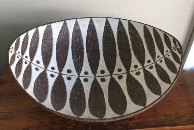 Vtg Thomas Toft Pottery Denmark Danish Midcentury Modern 10” Lg Bowl Signed #10b