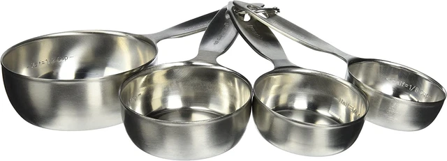 Amco Advanced Performance Measuring Cups Baking Supplies, Multisizes, Silver