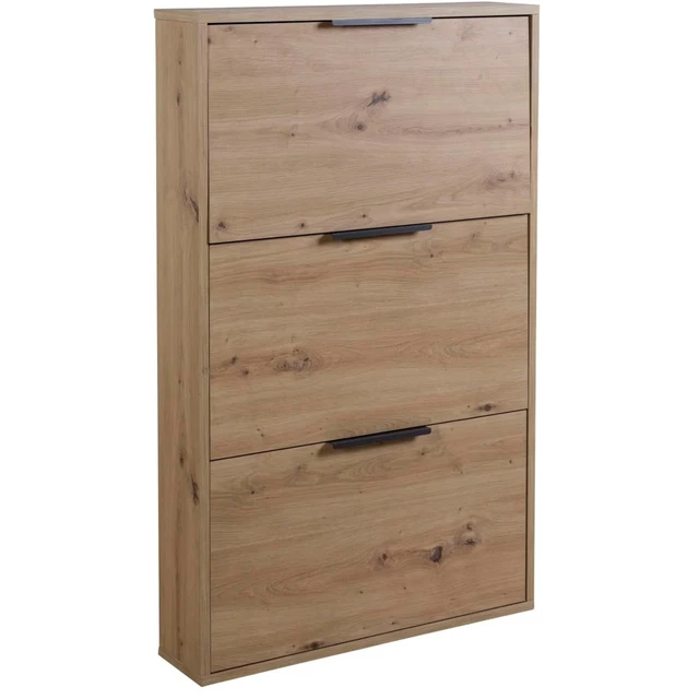 Scarpiera Salvaspazio Baroni Home - In Legno Melaminico, 2 Ante A Ribalta, Bianca, 63x24x81 Cm - Foto 4