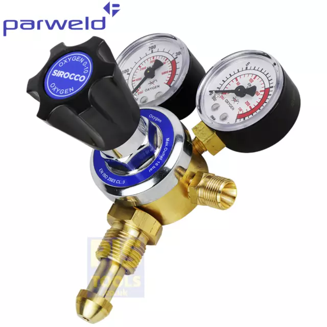 Parweld Oxygen gas welding regulator 10 Bar single stage two gauge brass body