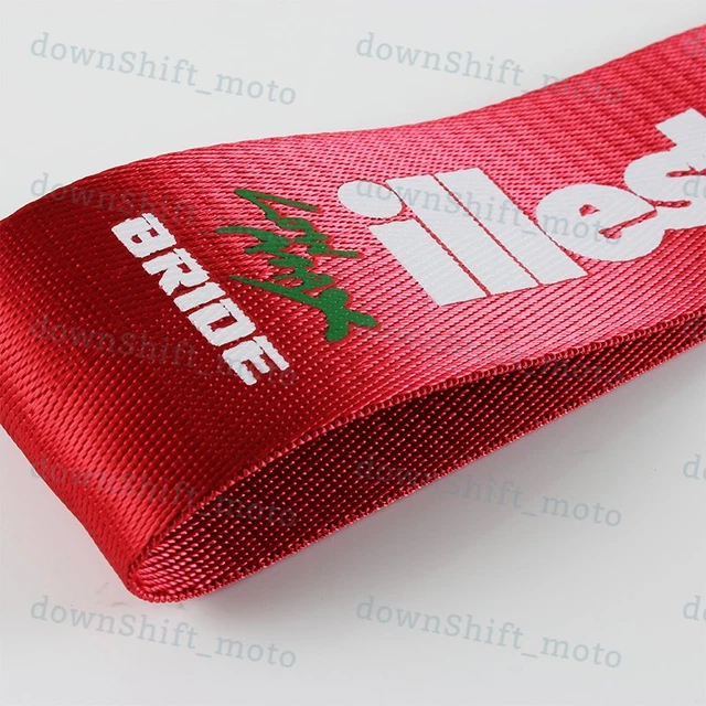 1X JDM BRIDE ILLEST Racing Drift Rally Car Tow Towing Strap Belt Hook