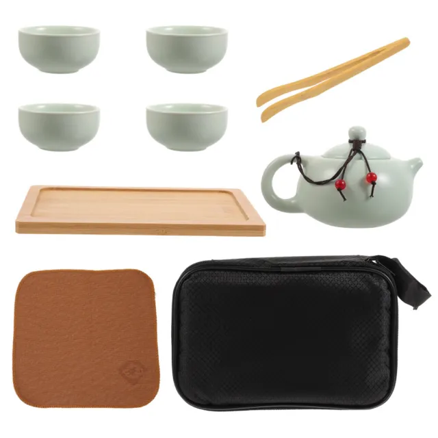 1 set di set teiera da viaggio in ceramica set da tè kung fu kit teiera portatile in ceramica