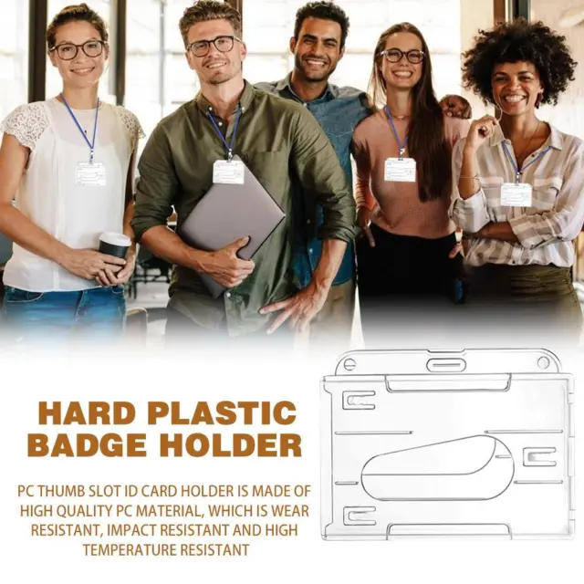 ID Badge Holder Hard Plastic Card Holders Vertical Lot O0